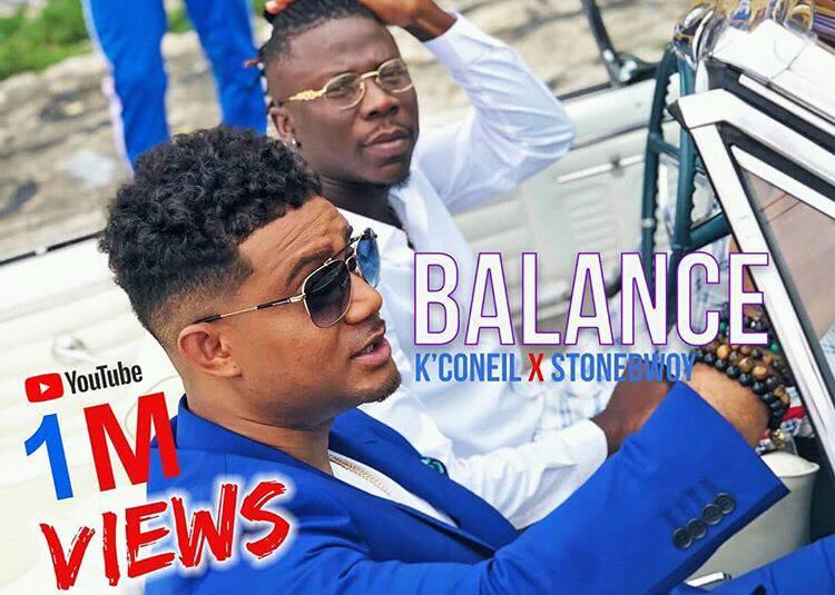 K’coneil ‘Balance’ video featuring Stonebwoy hits 1million views on YouTube in less than 2weeks – MonieBeatz reacts (Screenshots)
