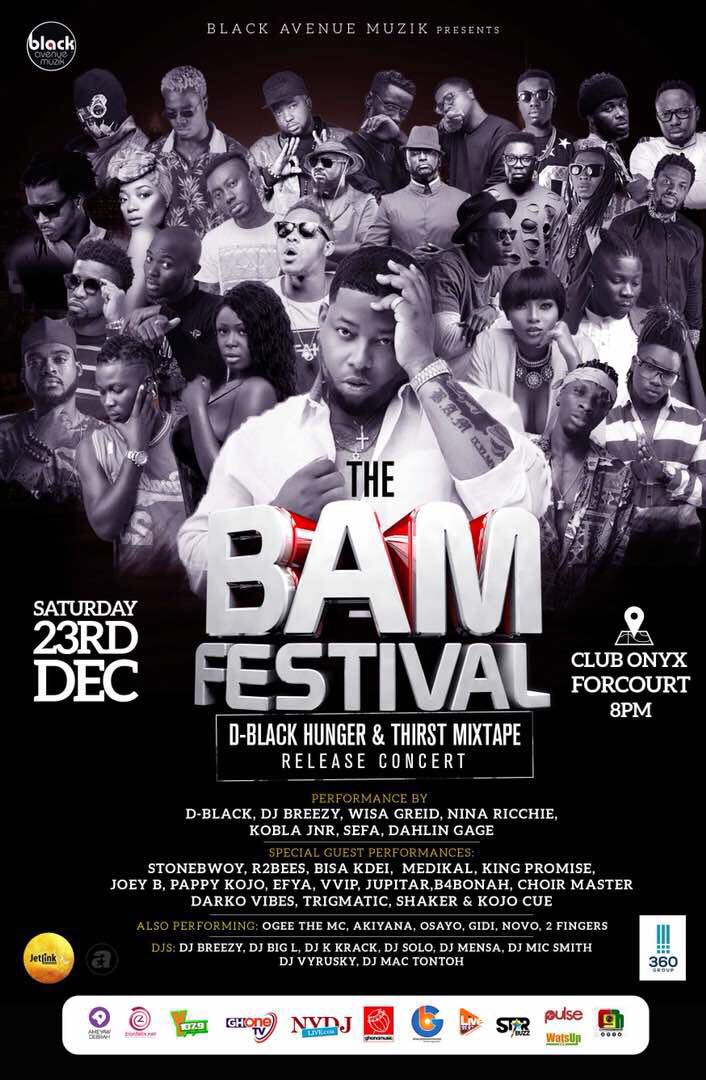 D-Black to host BAM Festival 2017 Stonebwoy, R2Bees, Bisa Kdei,King Promise and more