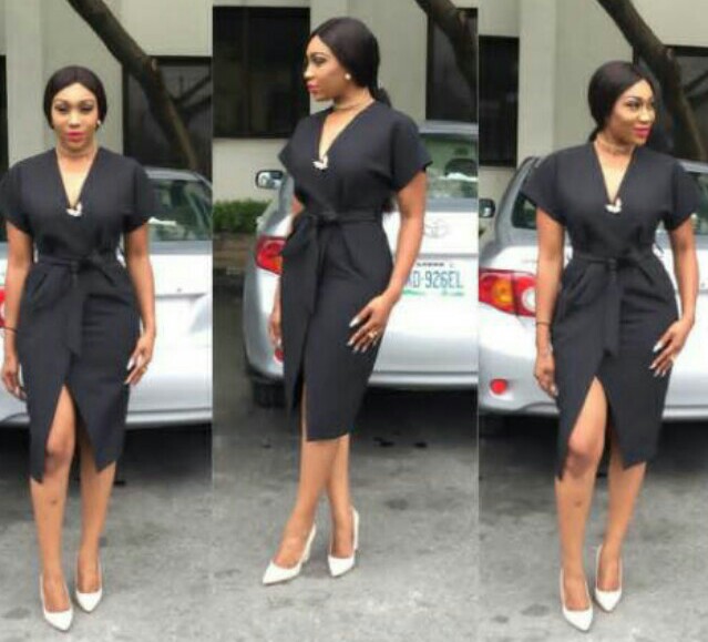 Ebube Nwagbo Steps Out Looking Elegant In Dress With Thigh-high Split
