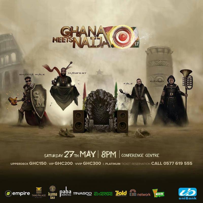 Shatta Wale, M.anifest, Davido, Falz & Tiwa Savage For 2017 Ghana Meets Naija