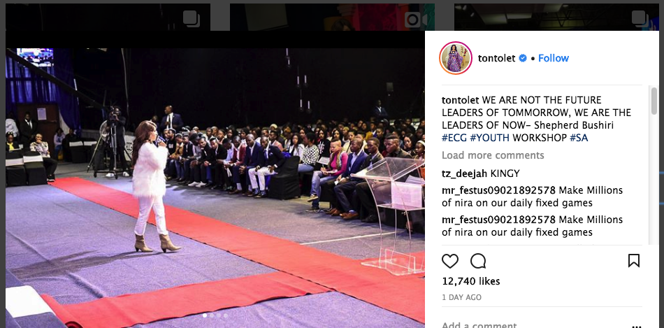 Tonto Dikeh Speaks The Words Of God To 7000 People in South Africa