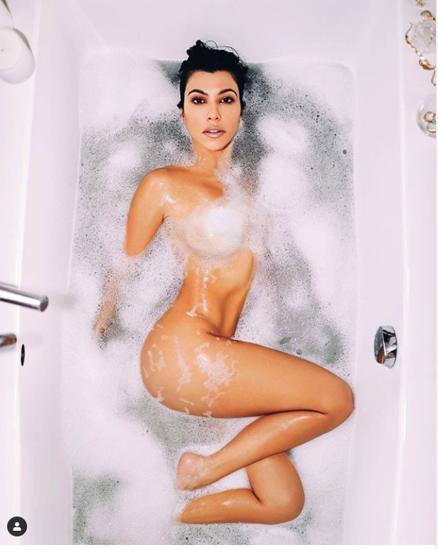 Kourtney Kardashian Raunchy Photo In The Bathing Tub.
