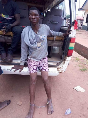 Photos: Photos: 26 year old father of two paraded for stealing a phone in Delta