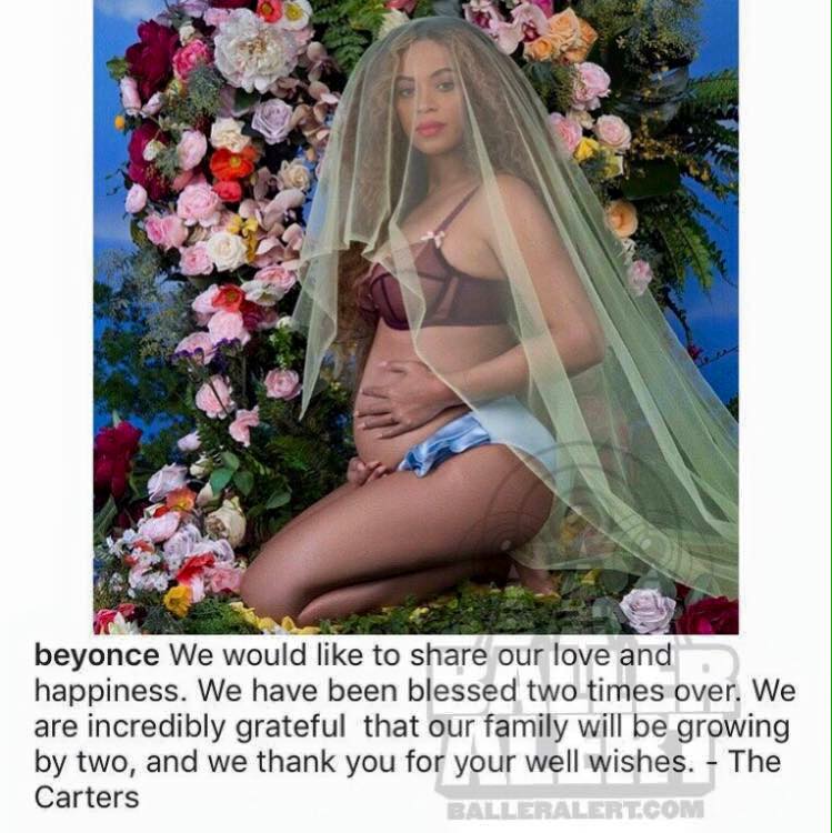 Beyoncé is pregnant with twins, she just confirmed on her Instagram page
