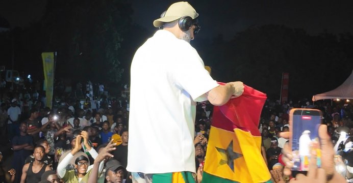 DJ SKY Raises Ghana Flag at RMU WatsUp On Campus Festival