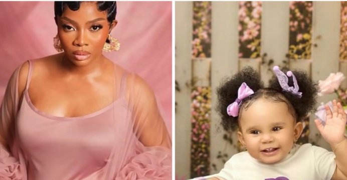 Toke Makinwa Finally Unveils Her Daughter Yakira To The Public