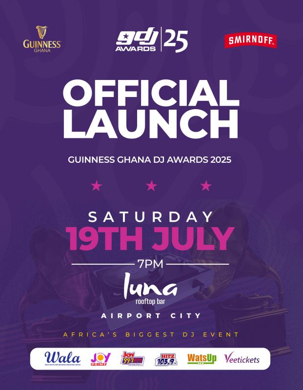 Guinness Ghana DJ Awards Powered by Smirnoff Set to Launch on July 19