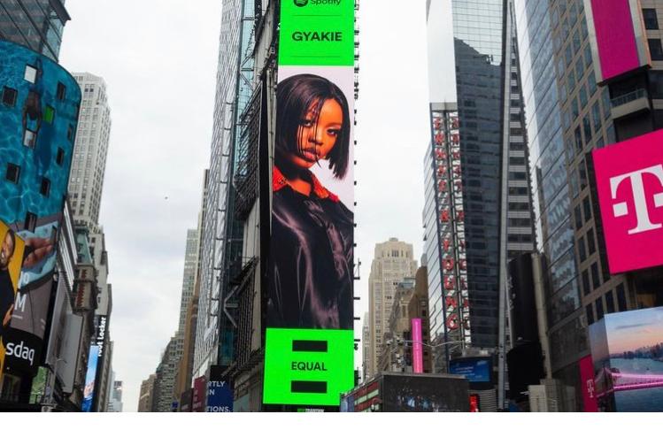 Gyakie’s billboard spotted at the Times Square in the USA