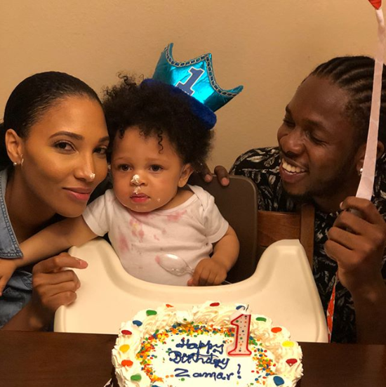 Lovely photos of Runtown, his baby mama Selena, and their son Zamar as the boy turns 1